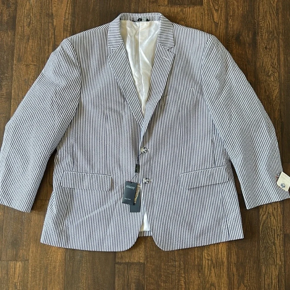 NWT Afazzy Seersucker 46R Blazer